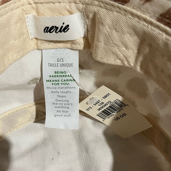 NWT Aerie 100% Cotton Tan and Cream Animal Print Bucket Hat - Picture 2 of 8